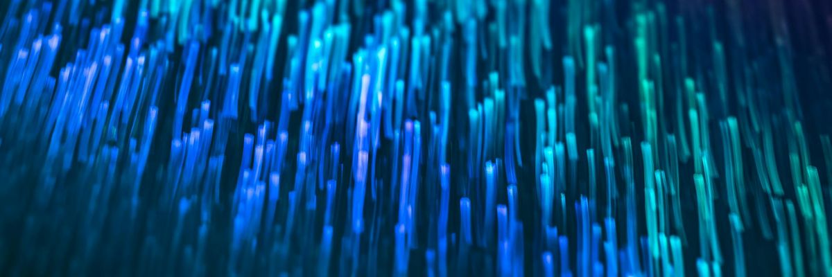 Futuristic neon lines moving in a rhythmic flow